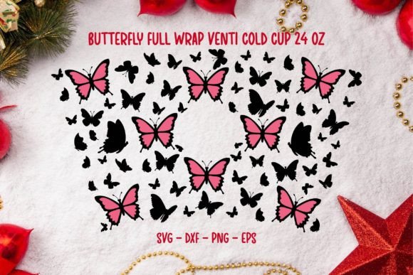 Download Butterfly Full Wrap Venti Cold Cup 24 Oz - Full wrap Collection